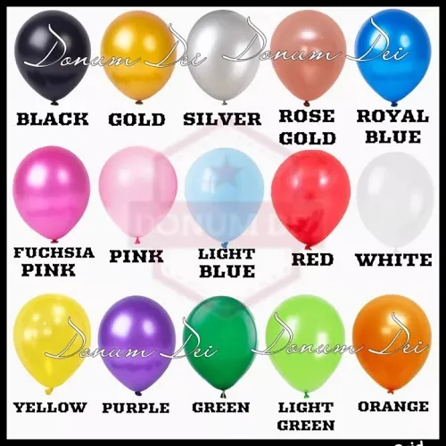 بالونات لاتكس مطاط ميتالك لون واحد 50 بالونة metalic latex balloons